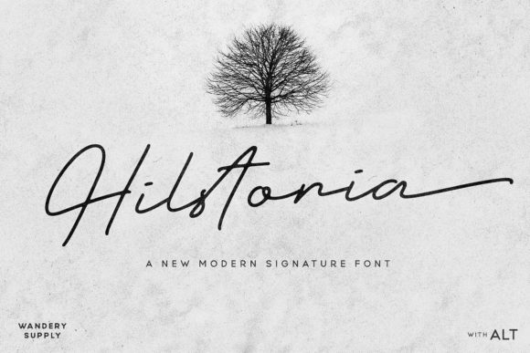 Hilstoria: A Modern Script Typeface for Editorial Design