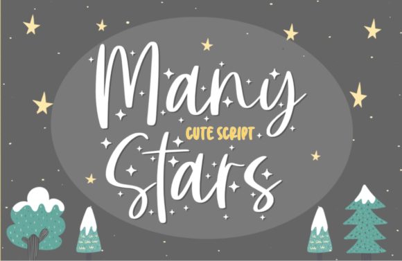 Many Stars: A Magical Handwritten Font for Festive Web Design